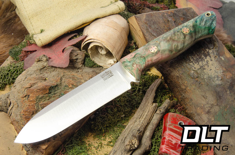 Bark River Bravo Alpha Cru-Wear Salmon & Green Maple Burl - Mosaic Pins