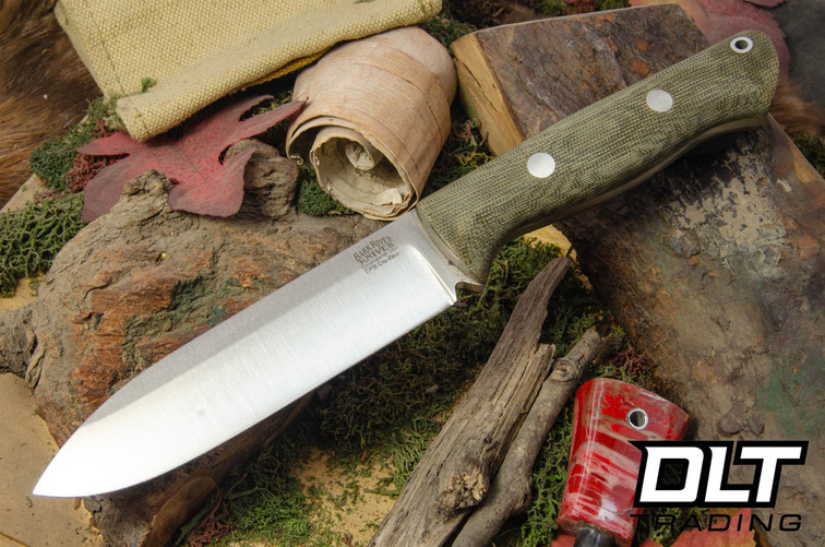 Bark River Bravo Alpha Cru-Wear Green Canvas Micarta - Matte