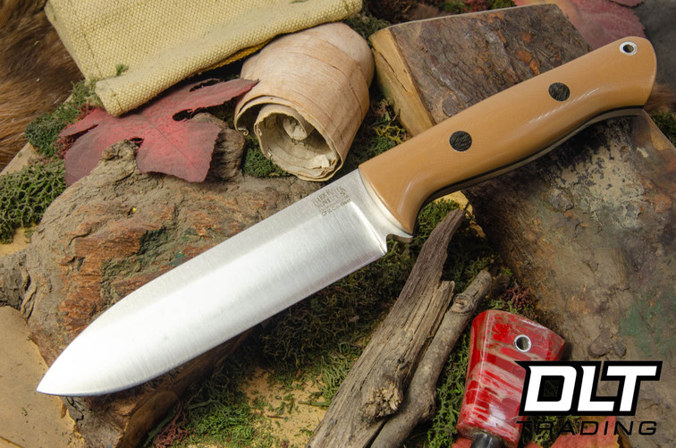 Bark River Bravo Alpha Cru-Wear Coyote Brown G-10 - Thick Black Liners - Black Pins