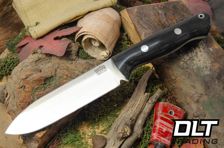 Bark River Bravo Alpha Cru-Wear Black Canvas Micarta - Blue Liners