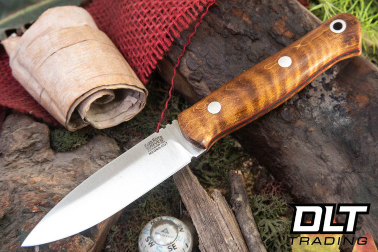 Bark River Bushcraft Scout MagnaCut Dark Curly Maple - Red Liners #2