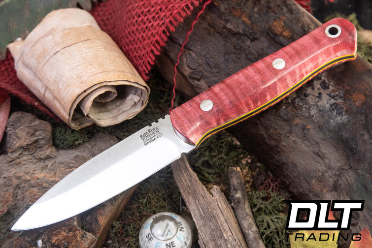 Bark River Bushcraft Scout MagnaCut Cherry Tigertail Maple Burl - Yellow Liners