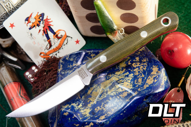 Bark River Tope Water Moccasin Green Canvas Micarta - Red Liners