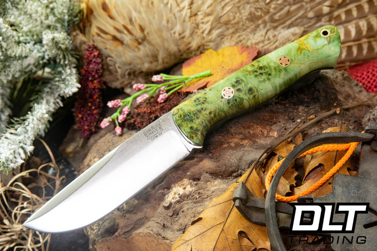 Bark River EXT-2 LT 3V Swedge - Sage & Lime Maple Burl - Mosaic Pins