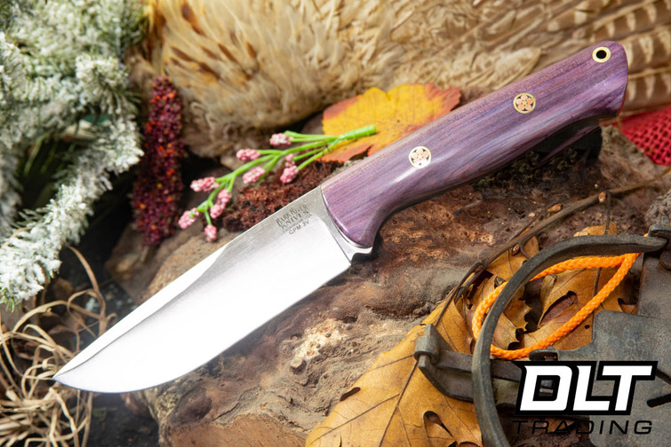 Bark River EXT-2 LT 3V Swedge - Light Purple Maple Burl - Mosaic Pins