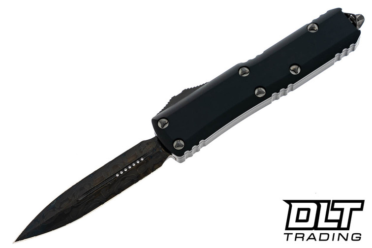 Microtech 232-16DLCTSH UTX-85 D/E - Black Handle - DLC Damascus Blade