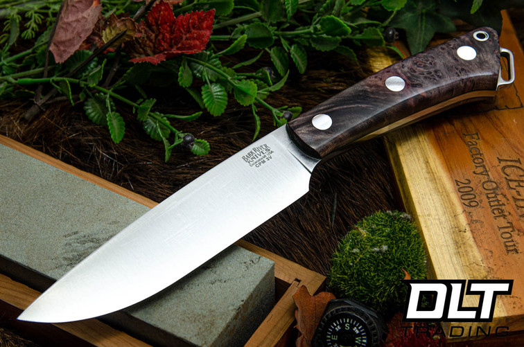 Bark River Fox River II LT 3V Lavendar & Black Maple Burl - Lime Green Liners