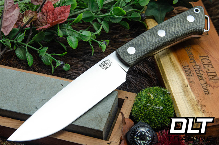 Bark River Fox River II LT 3V Green Canvas Micarta - Matte