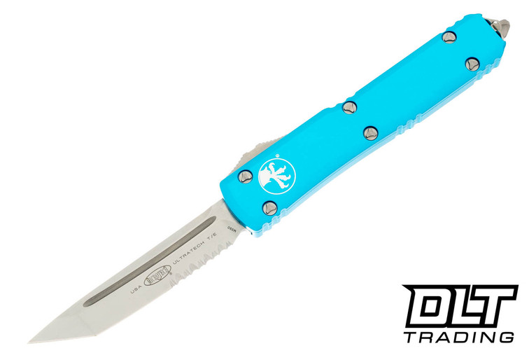 Microtech 123-11TQ Ultratech T/E - Turquoise Handle - Stonewashed Blade