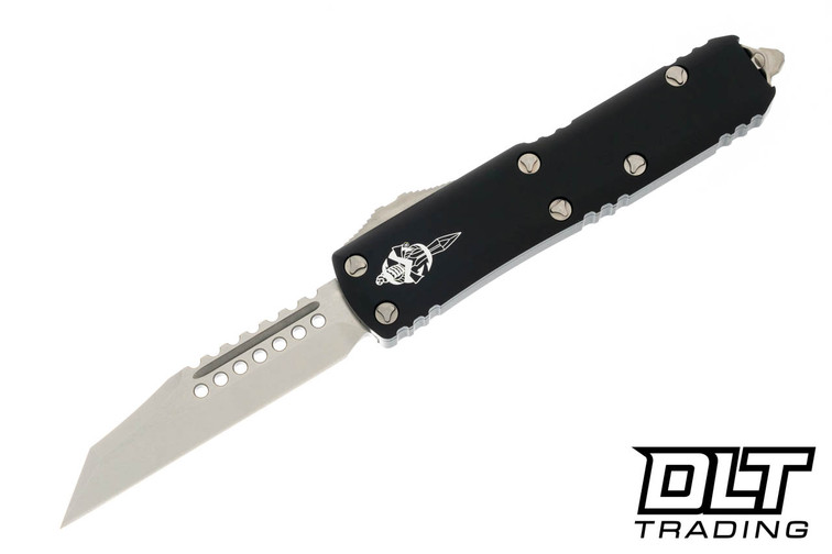 Microtech 719W-10S UTX-85 Warhound - Black Handle - Stonewashed Blade - Signature Series