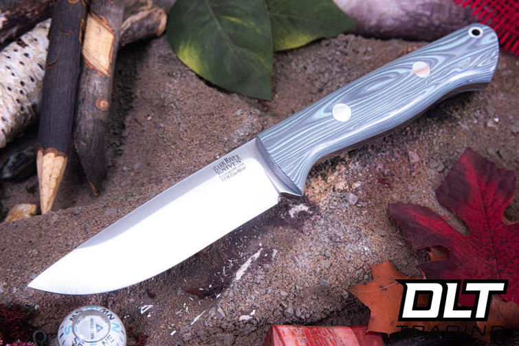 Bark River Bravo 1 Cru-Wear Sea Blue & Grey G-10 Burl - Rampless
