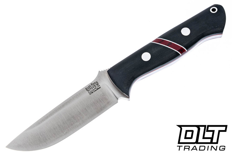 Bark River Bravo 1 Cru-Wear Black Canvas Micarta - Bloody Basin Spacer - Red Liners