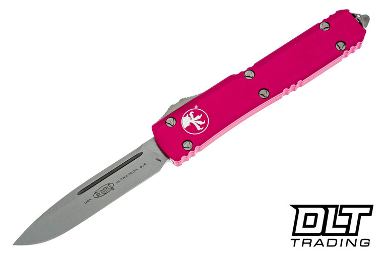 Microtech 121-10PK Ultratech S/E - Pink Handle - Stonewashed Blade