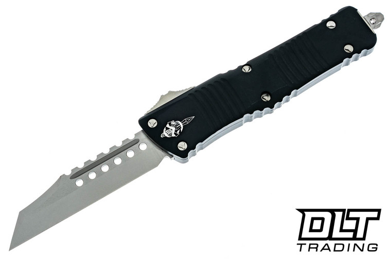Microtech 219W-10S Combat Troodon Wharncliffe - Black Handle - Stonewashed Blade - Signature Series