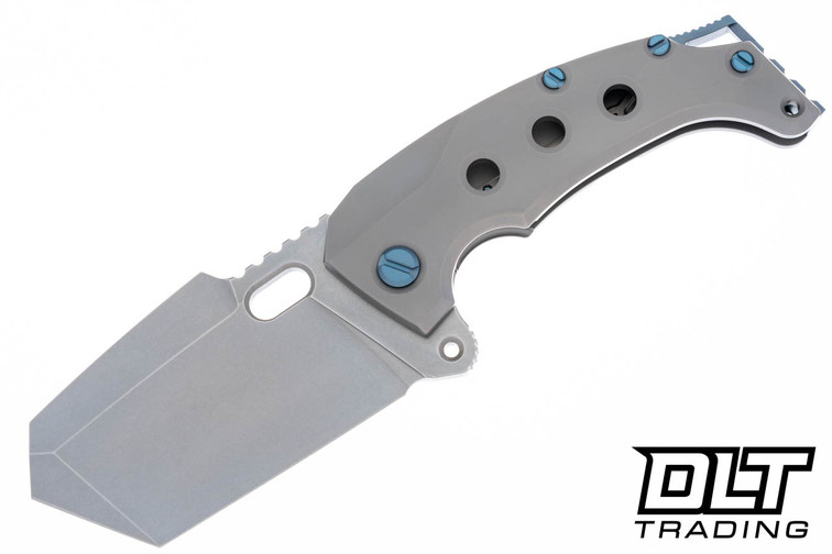 PMP Titano M390 - Bead Blasted Titanium - Blue Clip & Back Spacer