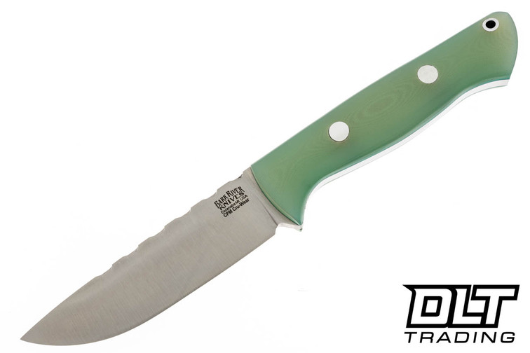 Bark River Bravo 1 Cru-Wear Filework Ghost Green Jade G-10 - Green Liners