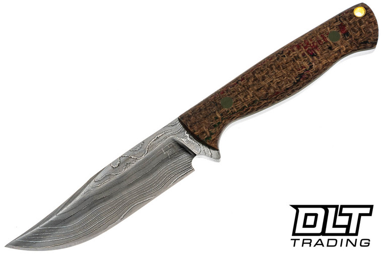 Tope Hacksaw Jim - Alabama Damascus - Coffee Bag Burlap - OD Green Liners & Pins