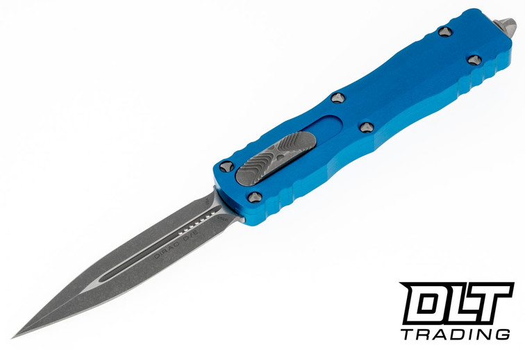 Microtech 225-10APBL Dirac D/E - Blue Handle - Apocalyptic Blade