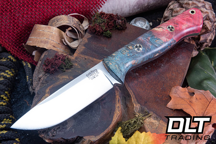 Bark River Bravo 1 3V Teal & Red Maple Burl - Mosaic Pins - Rampless #3