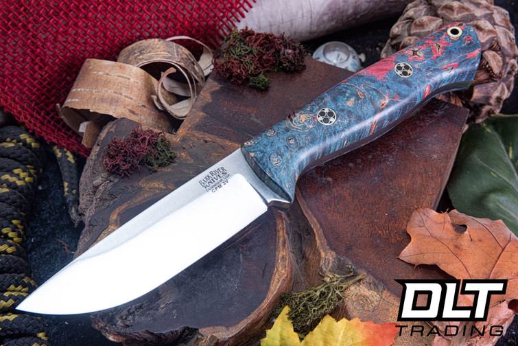 Bark River Bravo 1 3V Teal & Red Maple Burl - Mosaic Pins - Rampless #2