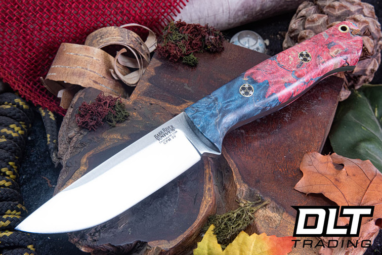 Bark River Bravo 1 3V Teal & Red Maple Burl - Mosaic Pins - Rampless #1