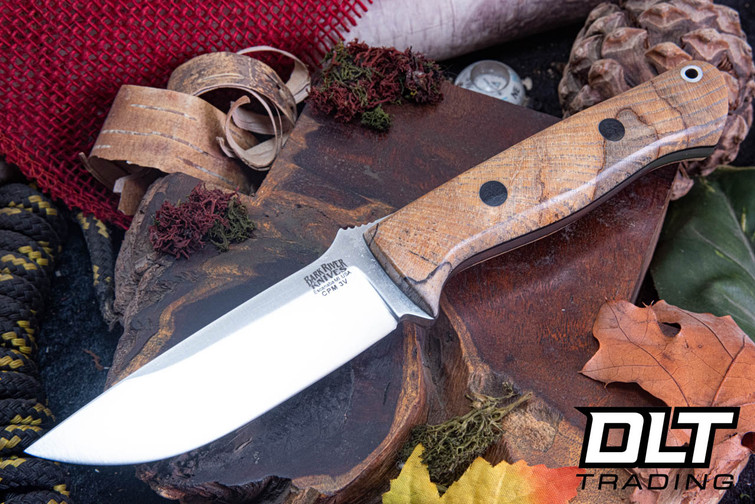 Bark River Bravo 1 3V Spalted Hackberry - Black Liners & Pins #2