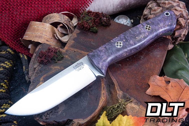 Bark River Bravo 1 3V Purple Maple Burl - Mosaic Pins - Rampless