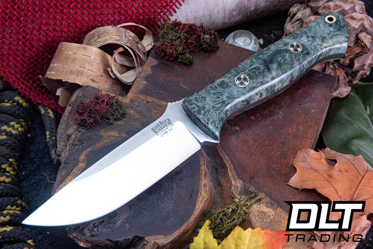 Bark River Bravo 1 3V Kelly Green Maple Burl - Mosaic Pins