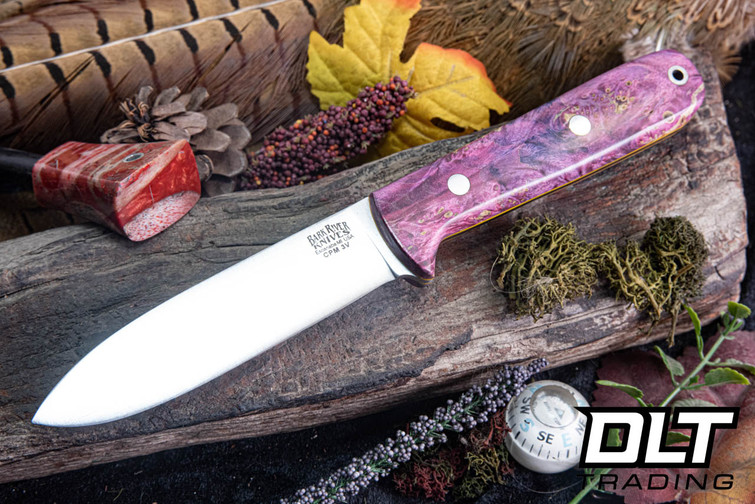 Bark River Kephart 4 3V Raspberry Maple Burl - Yellow Liners