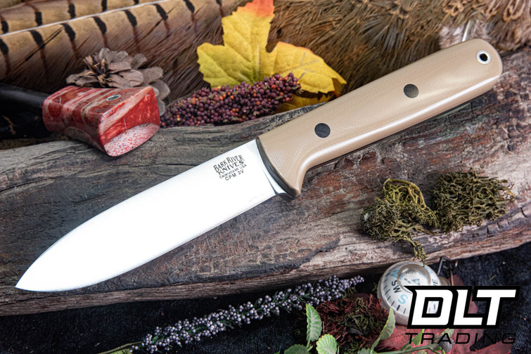 Bark River Kephart 4 3V Desert Tan G-10 - Black Liners & Pins