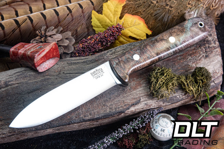 Bark River Kephart 4 3V Brown & Grey Maple Burl - Black Liners