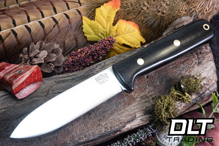 Bark River Kephart 4 3V Black Canvas Micarta - Brass Pins