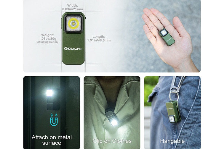 Lampada Clip Olight Oclip OD Verde Thanksgiving - Bianca/Rossa 300 Lumen Ricaricabile