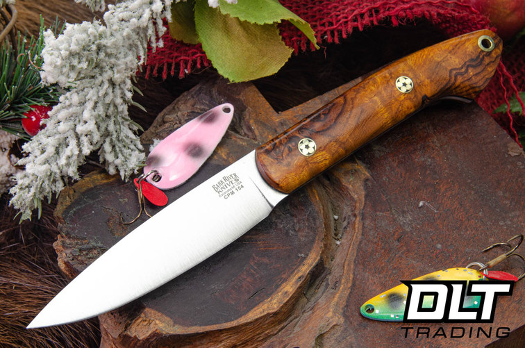 Bark River Bird & Trout CPM-154 Desert Ironwood Burl - Black Liners - Mosaic Pins #4