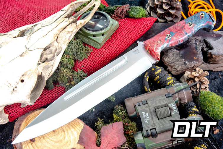 Bark River Pig Sticker CPM-154 Red & Blue Maple Burl - Mosaic Pins #3