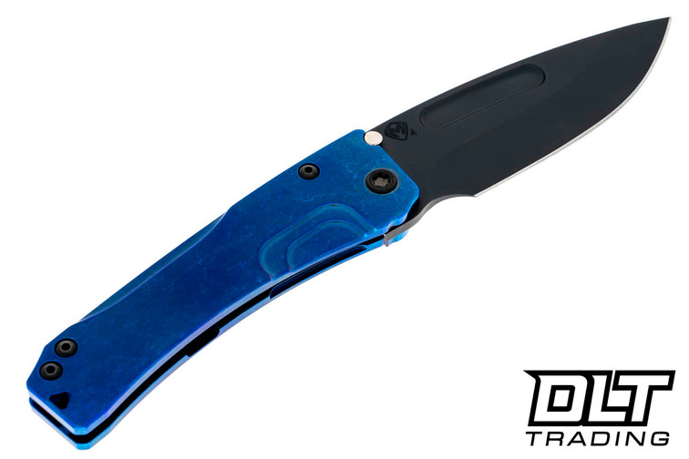 Medford Slim Midi Left Hand - Drop Point - DLC S45VN - Blue Titanium - PVD Hardware & Clip