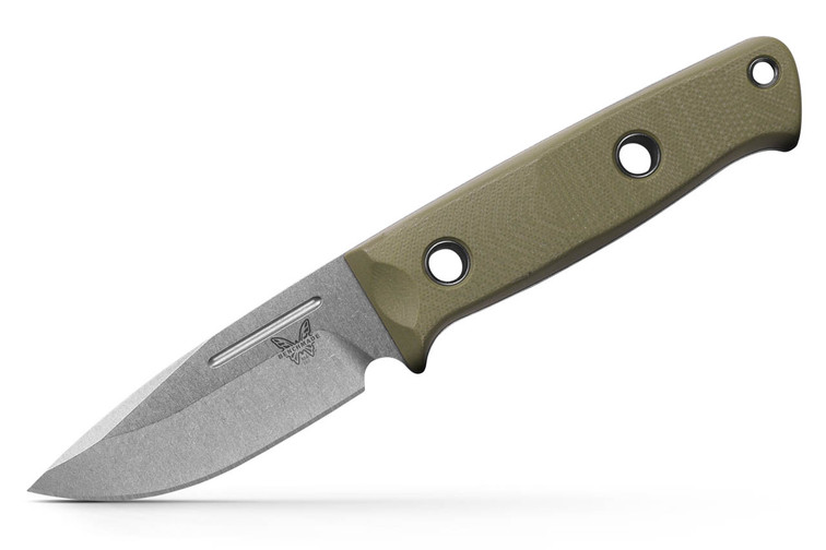Benchmade Mini Bushcrafter fixed blade knife.