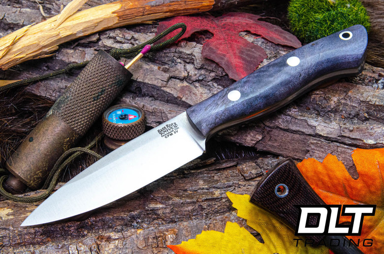 Bark River Mini Aurora 3V Purple Maple Burl - Ranger Green Liners