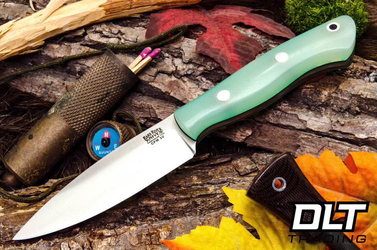 Bark River Mini Aurora 3V Ghost Green Jade G-10 - Green Liners