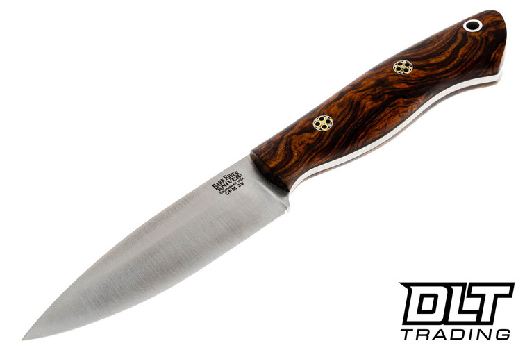 Bark River Mini Aurora 3V Desert Ironwood Burl - Black Liners - Mosaic Pins #12