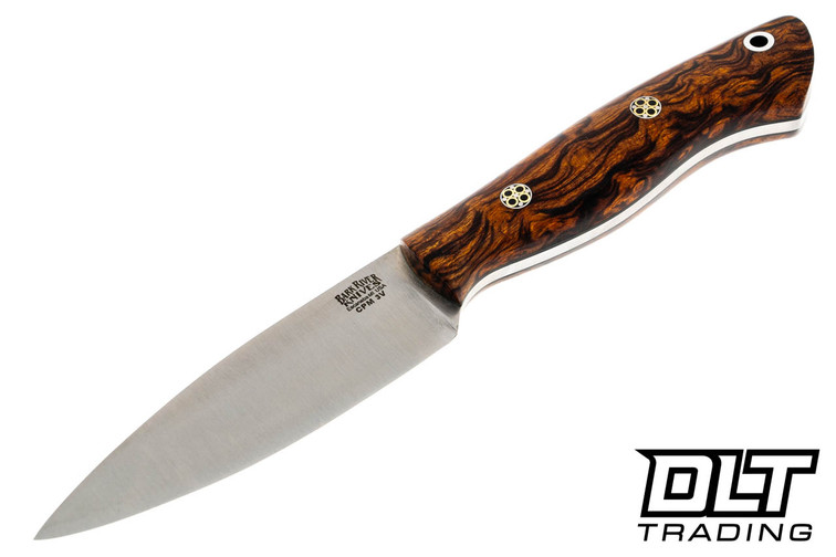 Bark River Mini Aurora 3V Desert Ironwood Burl - Black Liners - Mosaic Pins #07