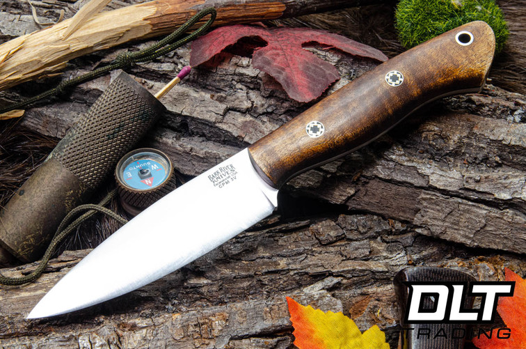 Bark River Mini Aurora 3V Dark Curly Maple - Black Liners - Mosaic Pins #4