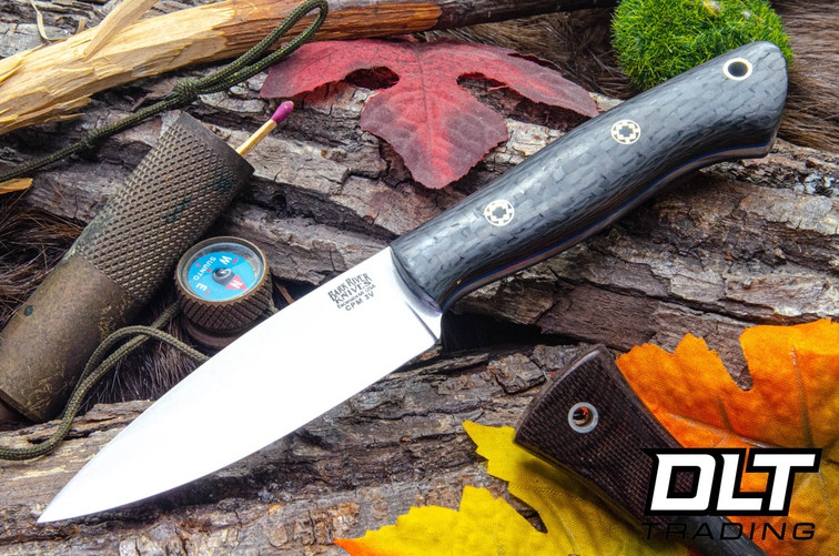 Bark River Mini Aurora 3V Carbon Fiber - Blue Liners - Mosaic Pins