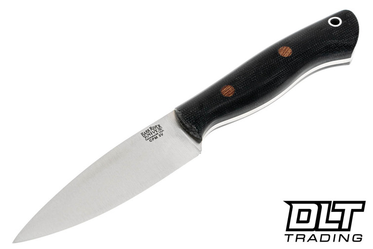 Bark River Mini Aurora 3V Black Canvas Micarta - Natural Pins