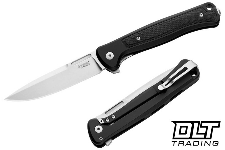 LionSteel Skinny - Black Aluminum - Stonewashed MagnaCut Blade