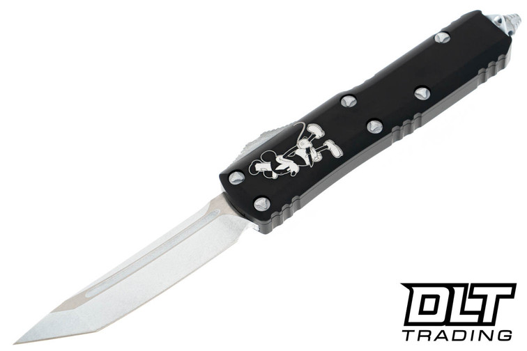 Microtech 233-1SB UTX-85 T/E - Black Handle - White Blade - Steamboat Willie Engraved