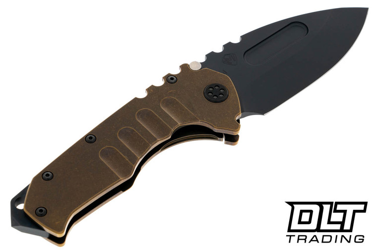 Medford Praetorian T Left Hand Drop Point - DLC S45VN - Bronze Titanium - PVD Hardware & Clip