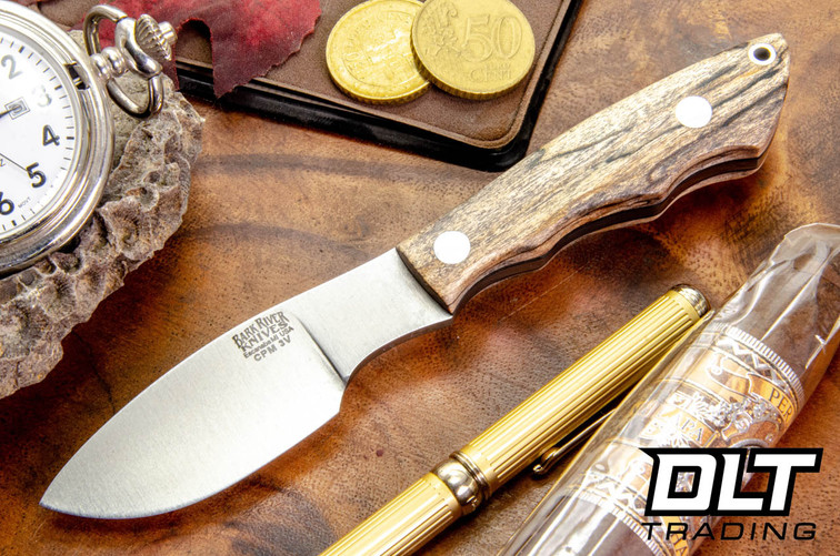 Bark River Mini Canadian 3V Spalted Hackberry - Black Liners #2