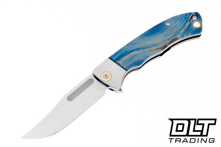 Vehement Mongrel S45VN - Flamed & Bronze Anodized Titanium - Brushed Bolster - Tumbled Blade - Brass Hardware #5