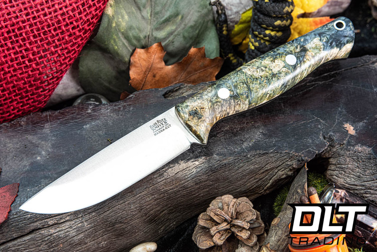 Bark River Gunny LT MagnaCut Green, Tan, & Teal Maple Burl - Rampless